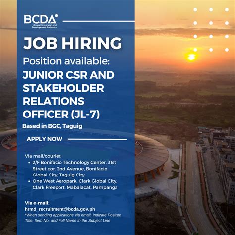 bcda job vacancies|The BCDA Group .